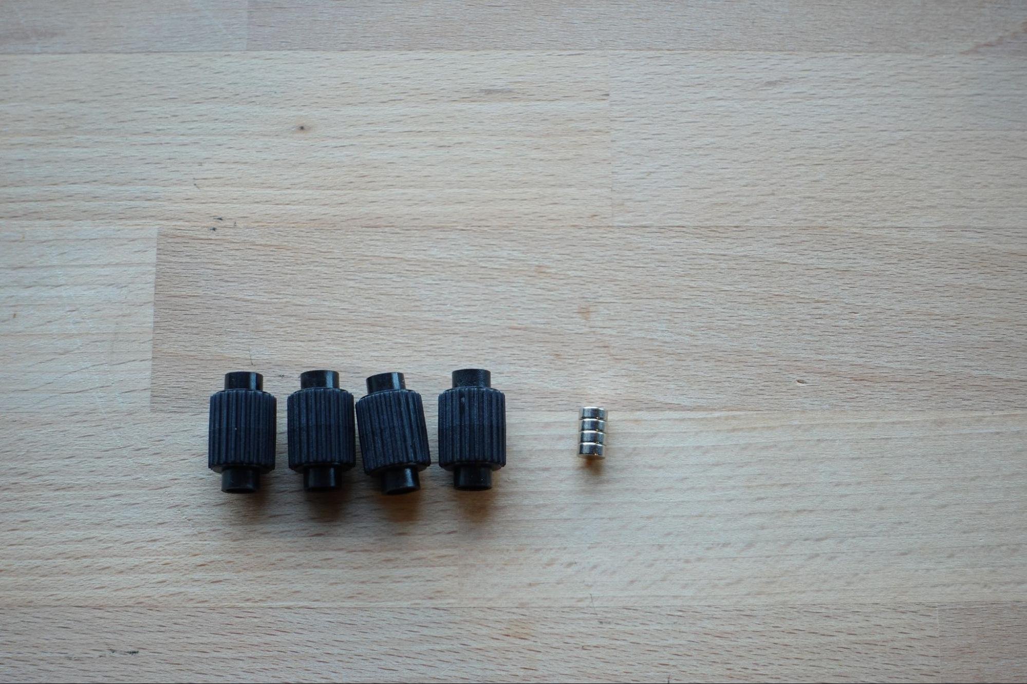 We only need four rollers for this step