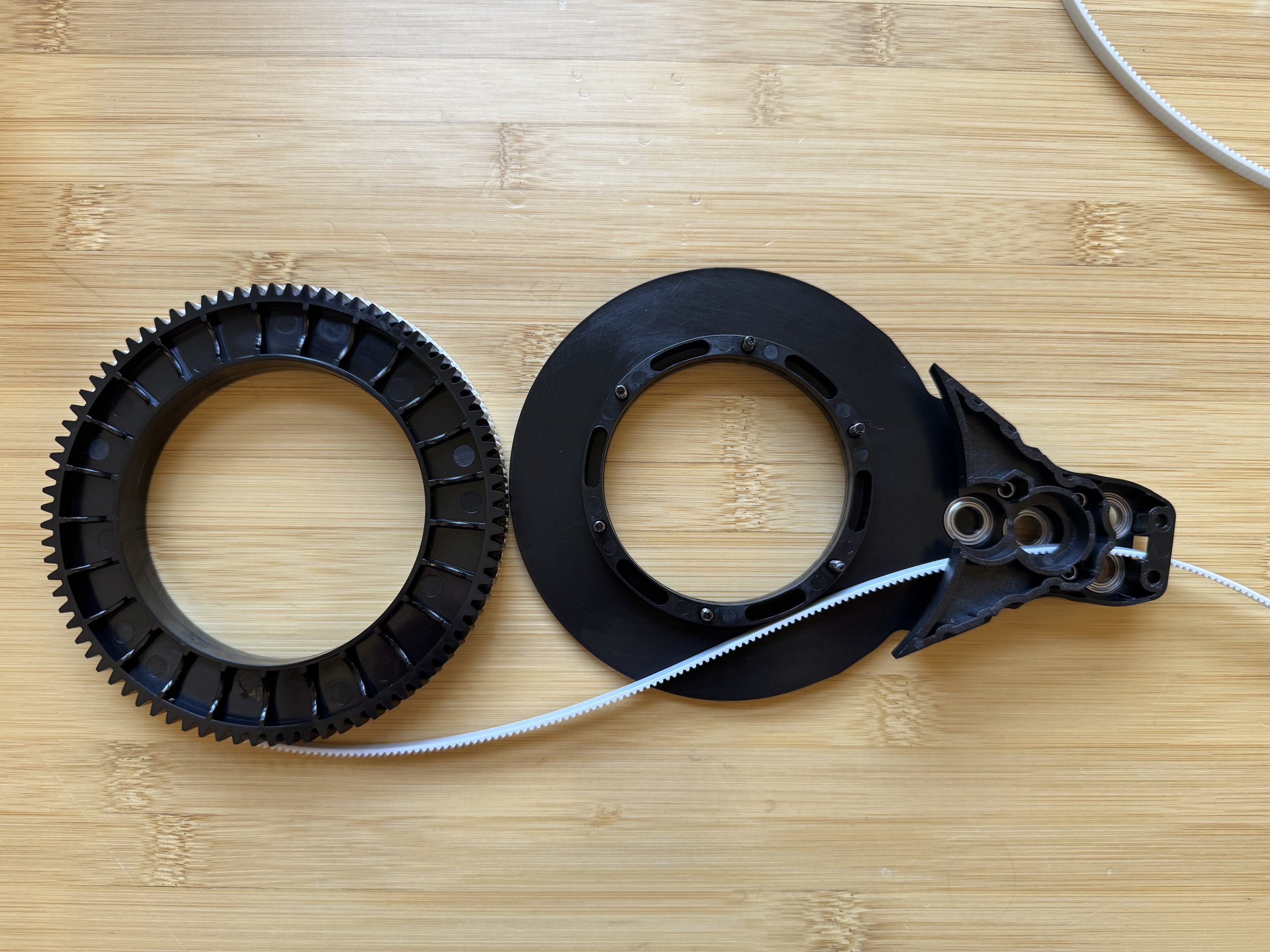 Feeding the belt through the belt guard
