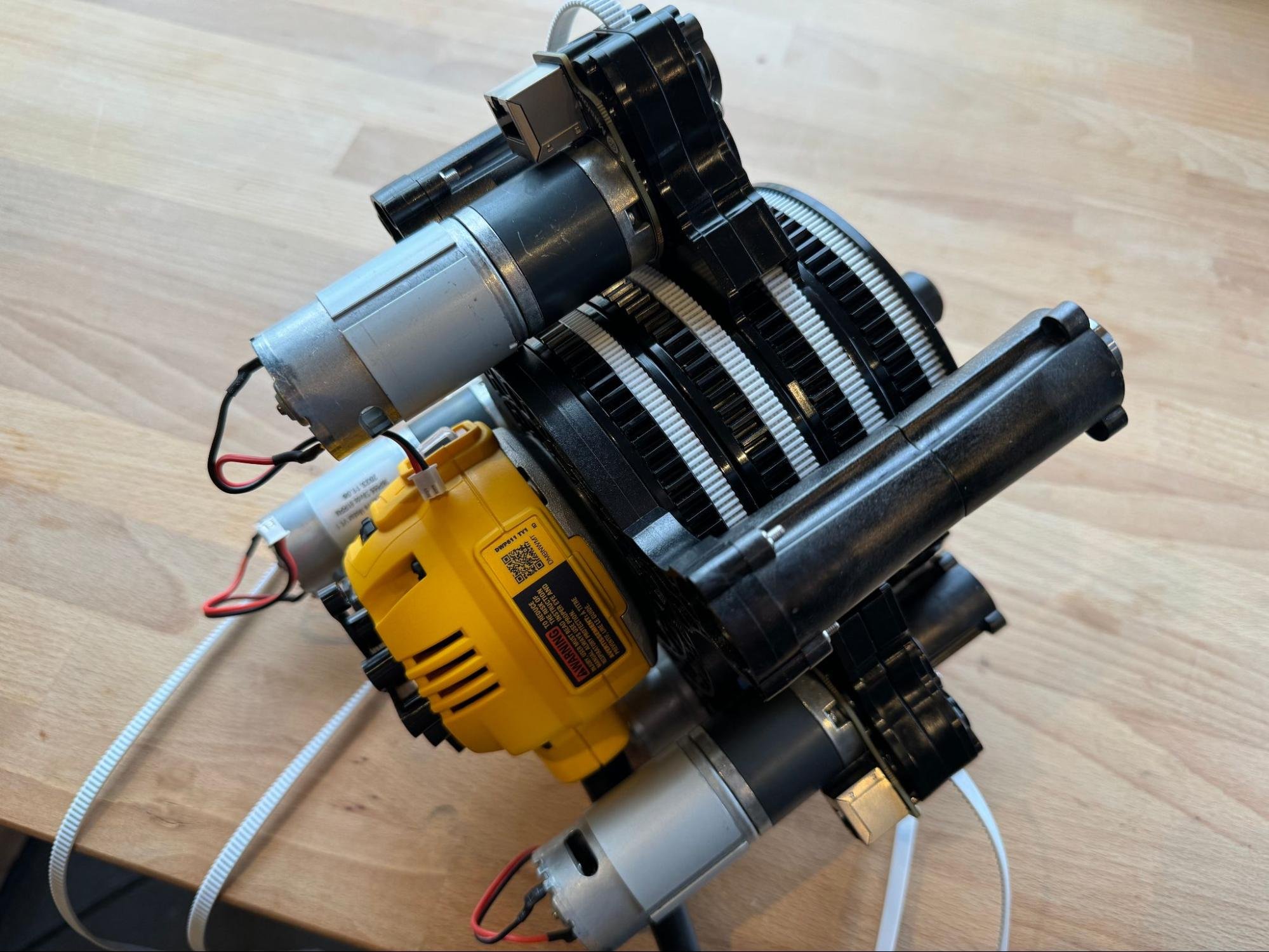 Sliding the arms onto the router