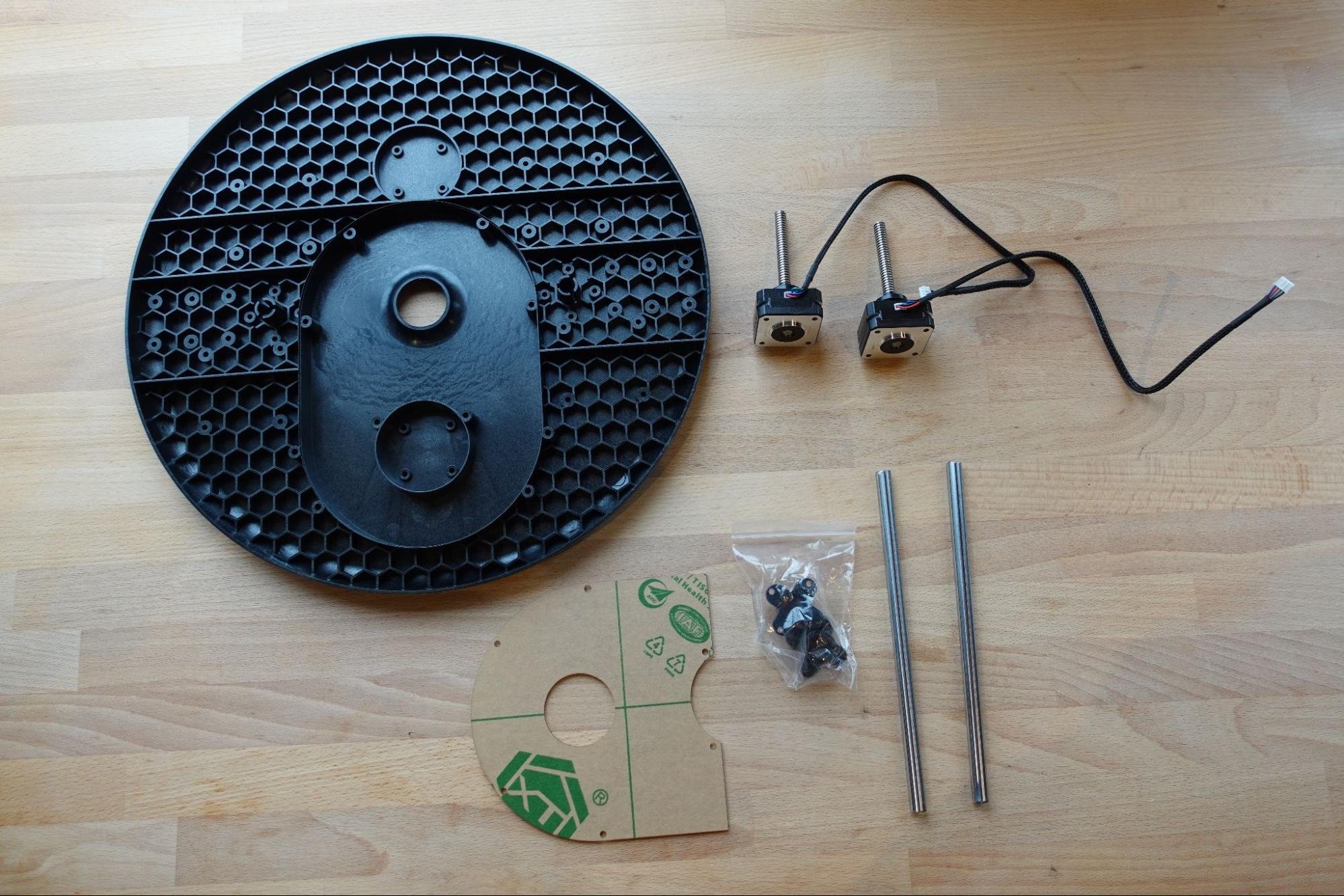 The parts needed to build the sled