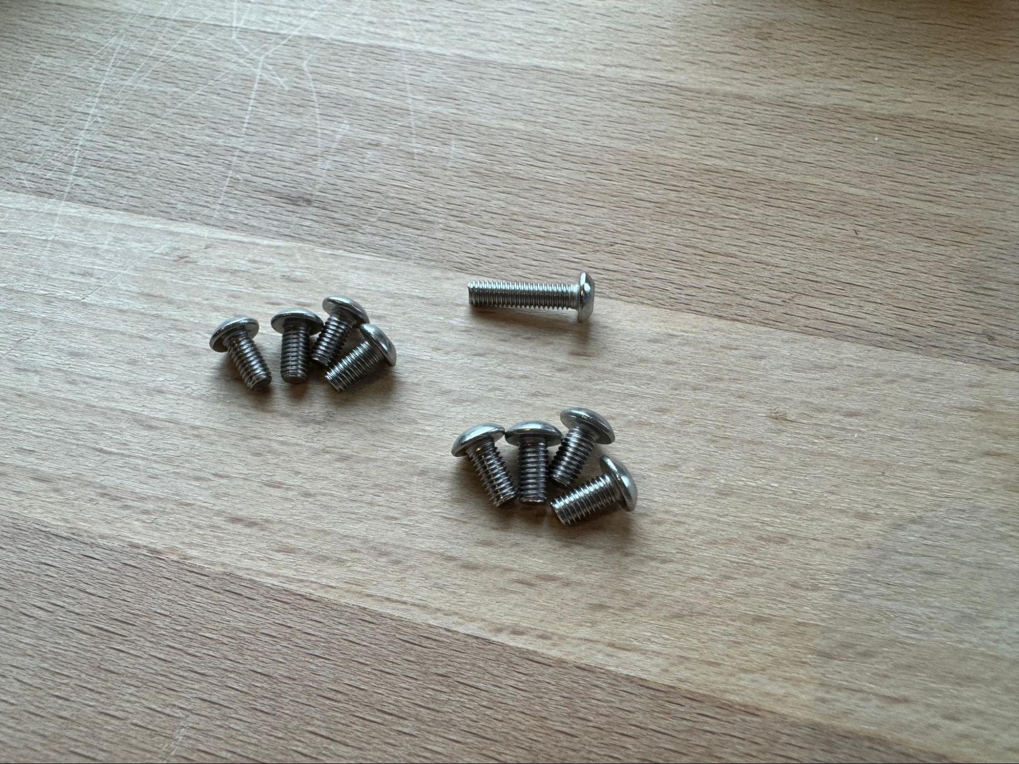The eight shorter bolts